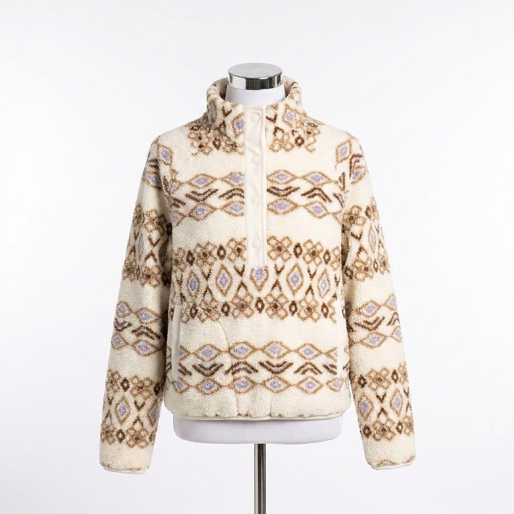 NEW THREAD & SUPPLY piper half-snap pullover in beige